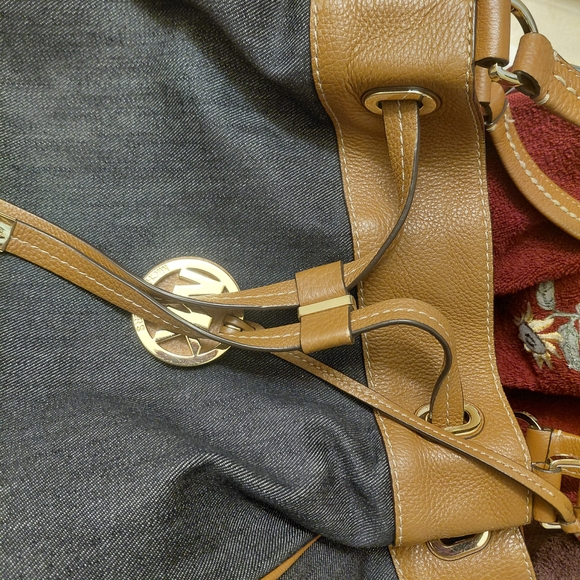 Michael Kors Tan and Denim Tote - Picture 2 of 11